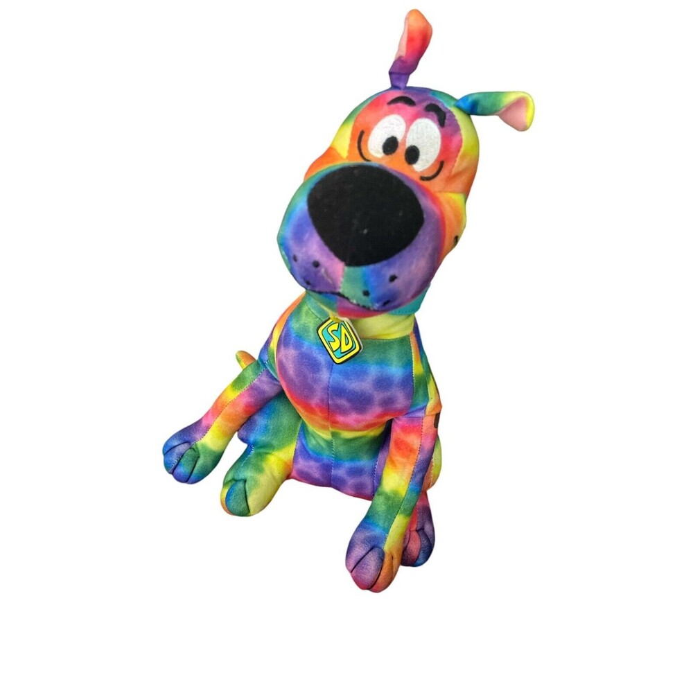 SCOOBY DOO Rare‎ Tie Dye 12" Sitting Plush Toy Factory